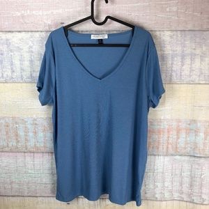 Planet Gold Blue Ribbed Shirt P4
